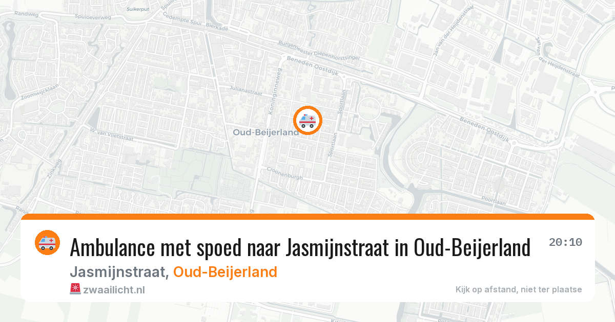 Ambulance met spoed naar Jasmijnstraat in Oud-Beijerland — 26 mei 2026