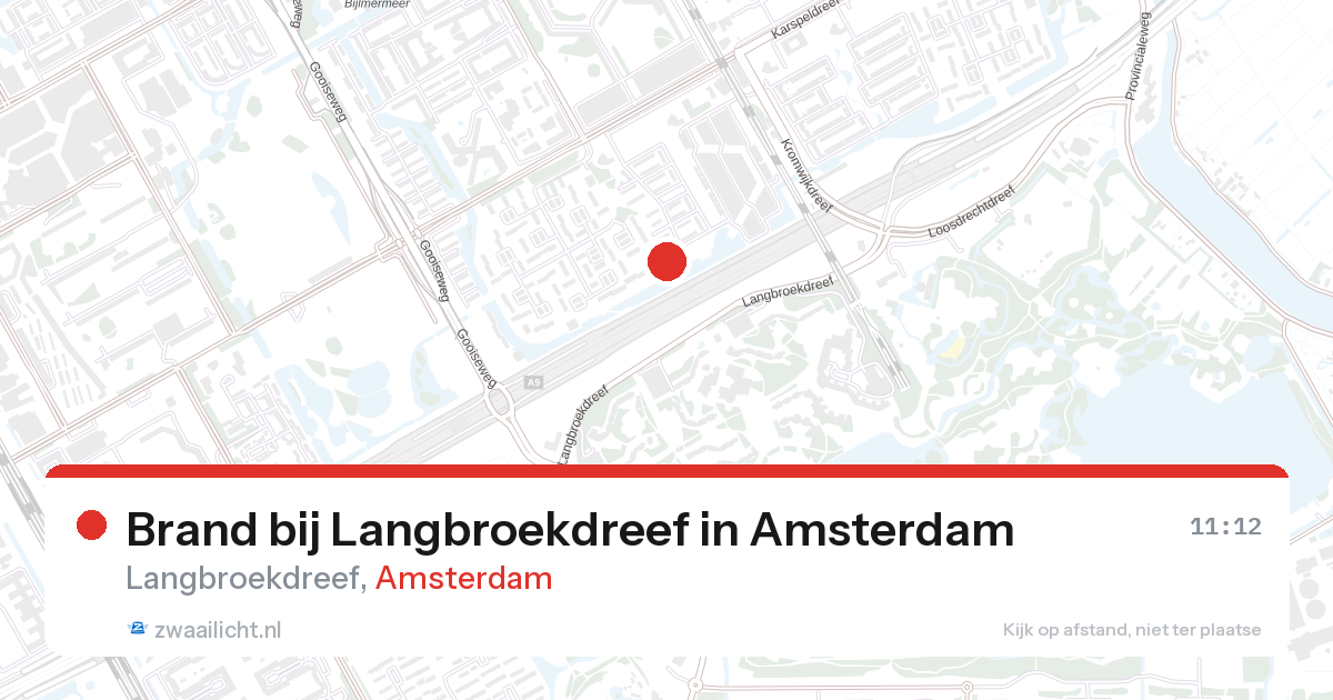 Brand bij Langbroekdreef in Amsterdam — 28 aug 2026