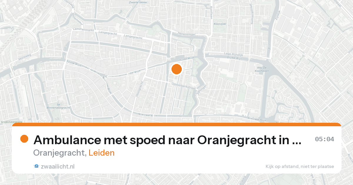 Ambulance met spoed naar Oranjegracht in Leiden — 20 aug 2026
