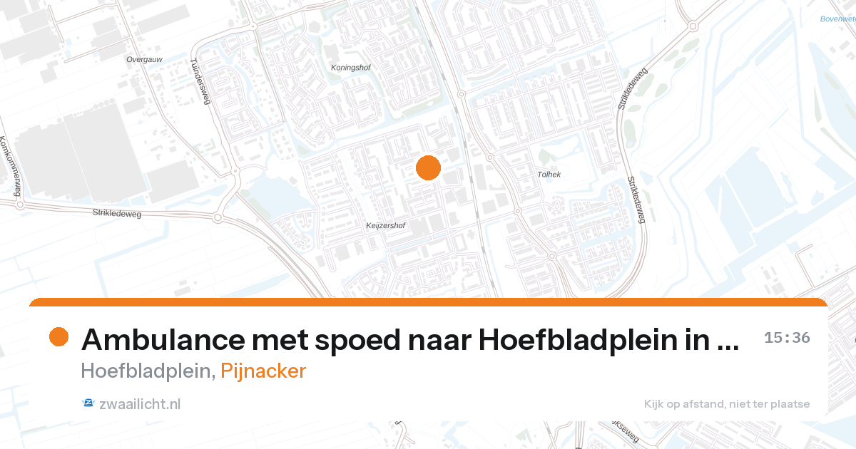 Ambulance met spoed naar Hoefbladplein in Pijnacker — 20 apr 2026