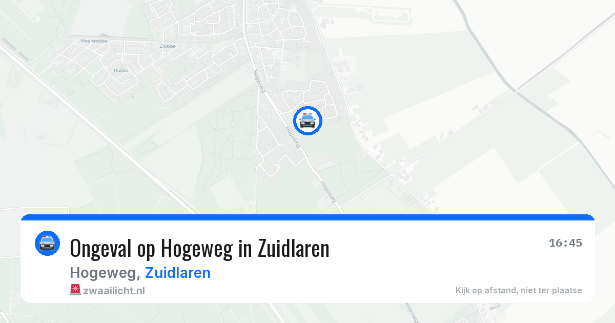 Ongeval op Hogeweg in Zuidlaren — 19 jun 2026