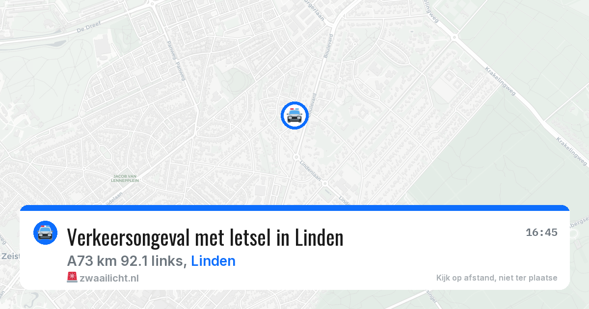 Verkeersongeval met letsel in Linden — 21 jan 2026