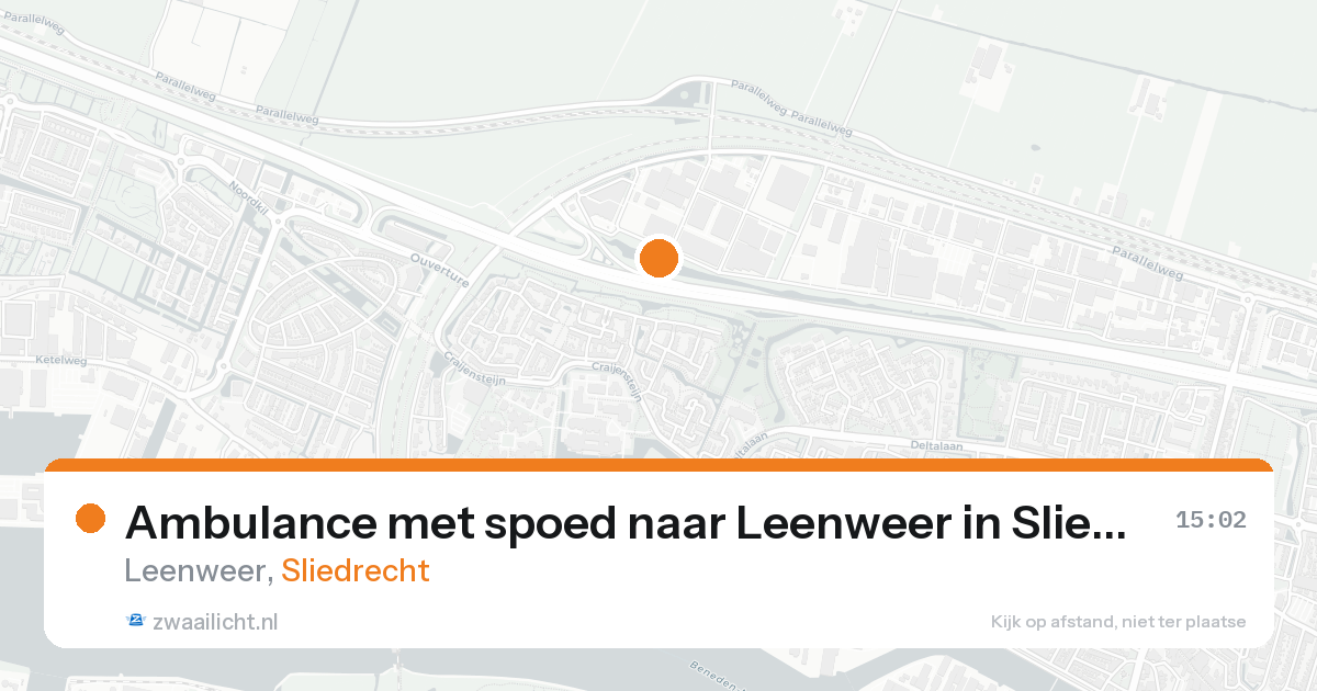 Ambulance met spoed naar Leenweer in Sliedrecht — 22 aug 2026