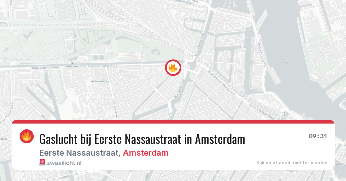 Gaslucht bij Eerste Nassaustraat in Amsterdam — 30 jan 2026