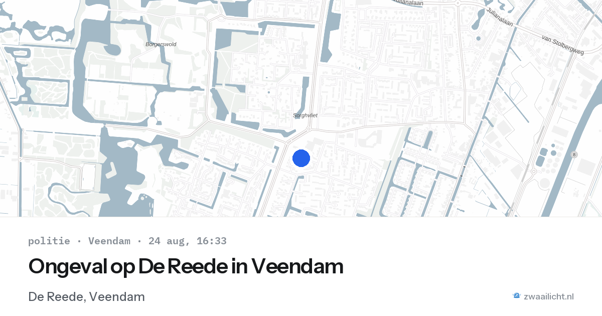 Ongeval op De Reede in Veendam — 24 aug 2026