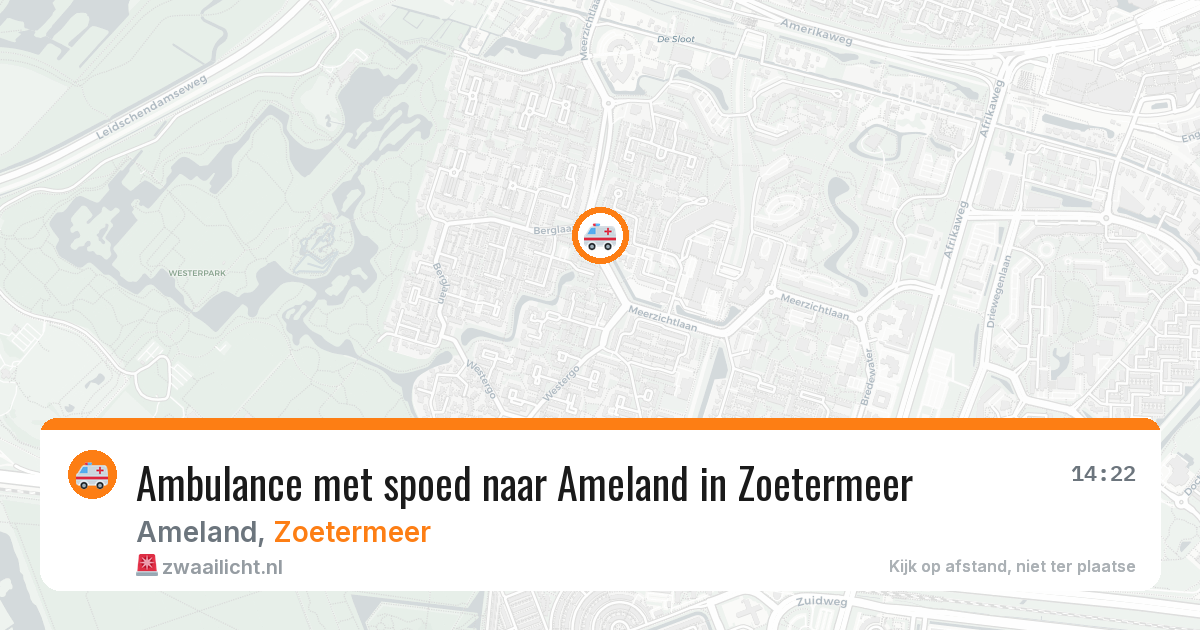 Ambulance met spoed naar Ameland in Zoetermeer — 10 aug 2026