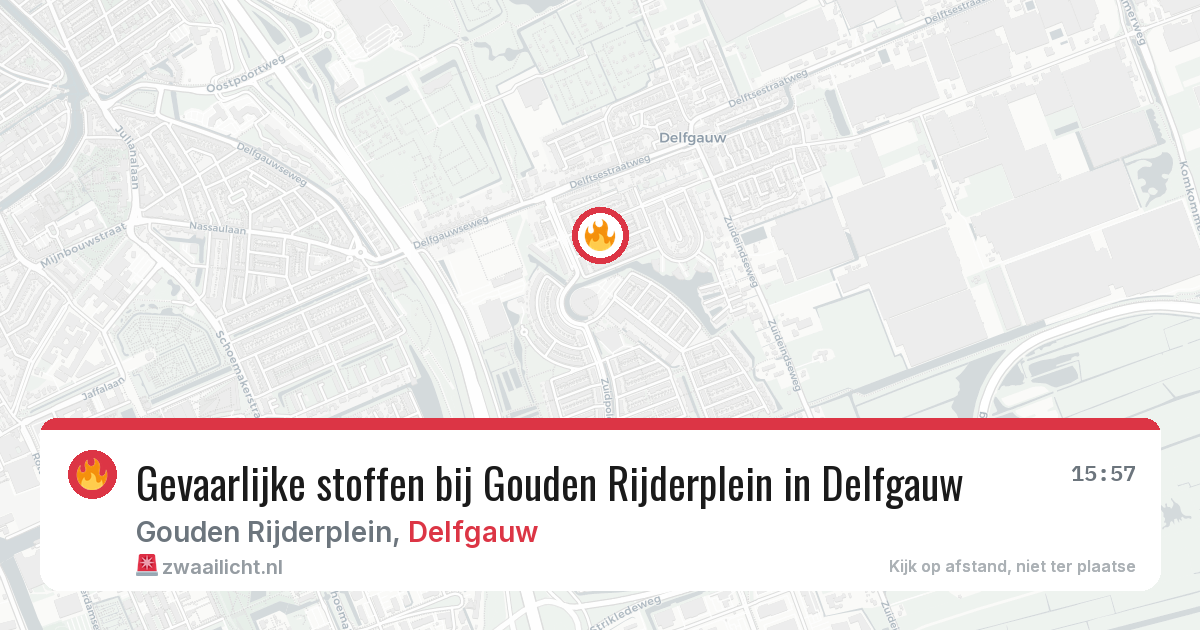 Gevaarlijke stoffen bij Gouden Rijderplein in Delfgauw — 4 jul 2026
