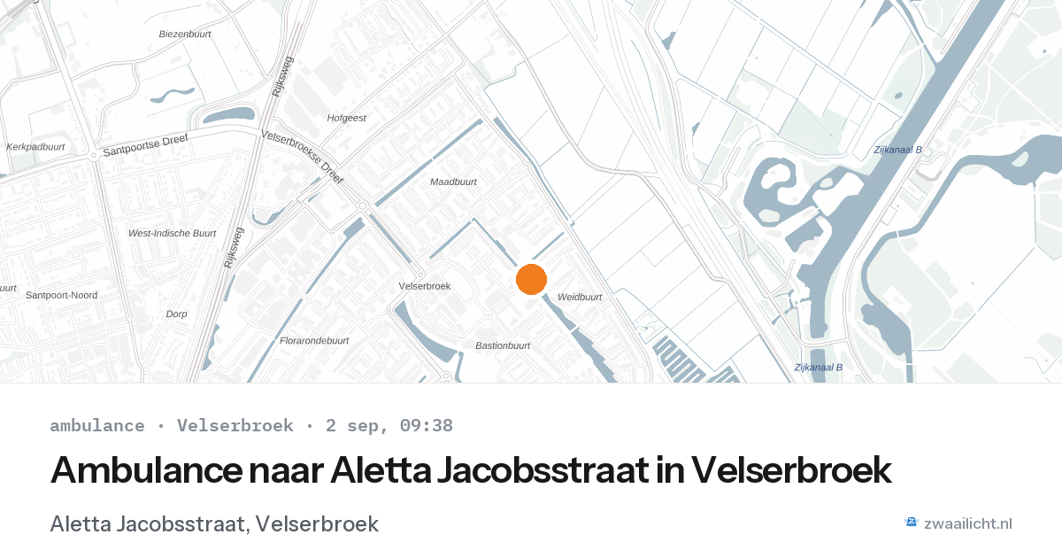 Ambulance naar Aletta Jacobsstraat in Velserbroek — 2 sep 2026