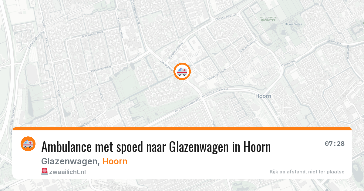 Ambulance met spoed naar Glazenwagen in Hoorn — 15 apr 2026