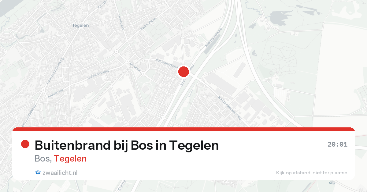 Buitenbrand bij Bos in Tegelen — 13 aug 2026