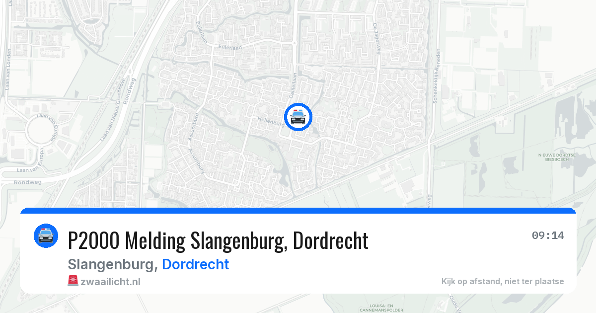 P2000 Melding Slangenburg, Dordrecht — 1 jul 2026