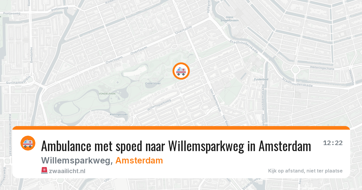 Ambulance met spoed naar Willemsparkweg in Amsterdam — 10 jun 2026