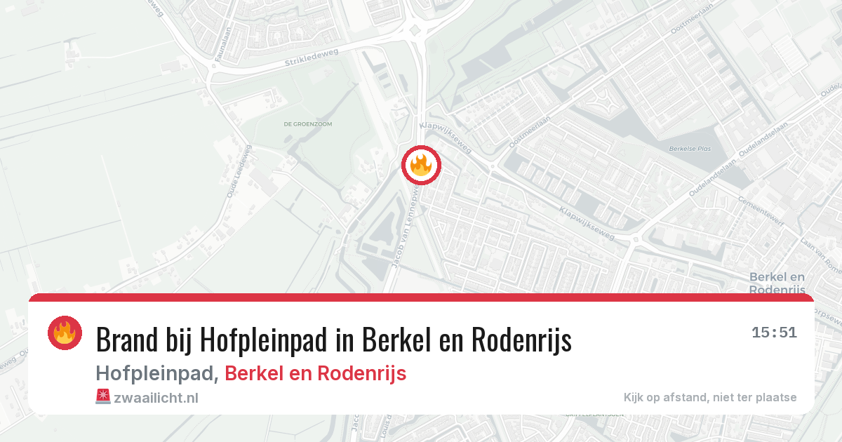 Brand bij Hofpleinpad in Berkel en Rodenrijs — 10 aug 2026