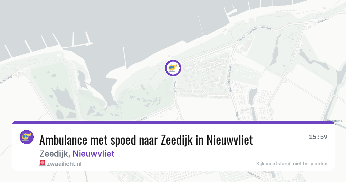 Ambulance met spoed naar Zeedijk in Nieuwvliet — 14 aug 2026