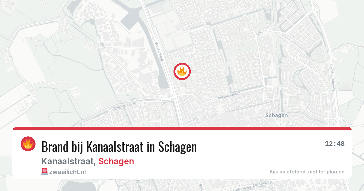 Brand bij Kanaalstraat in Schagen — 20 jun 2026