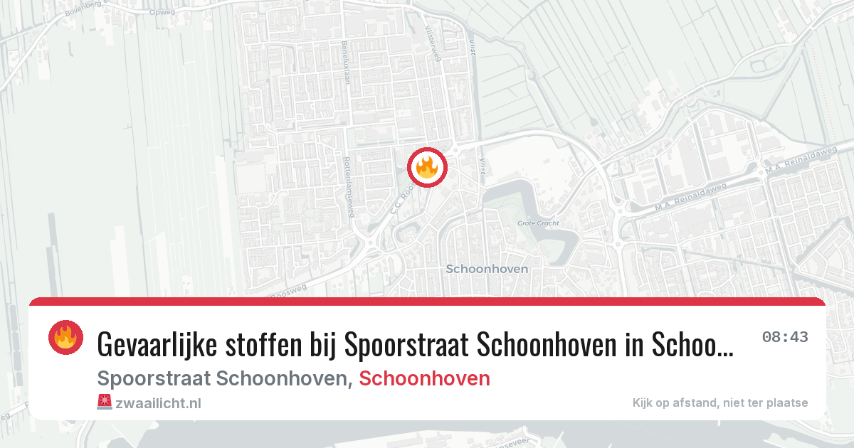 Gevaarlijke stoffen bij Spoorstraat Schoonhoven in Schoonhoven — 22 jul 2026