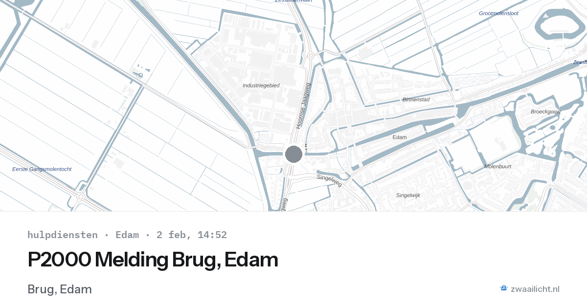 P2000 Melding Brug, Edam — 2 feb 2026