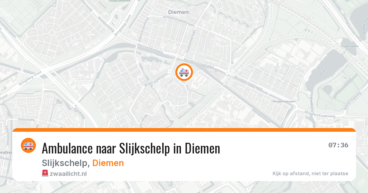 Ambulance naar Slijkschelp in Diemen — 9 mei 2026