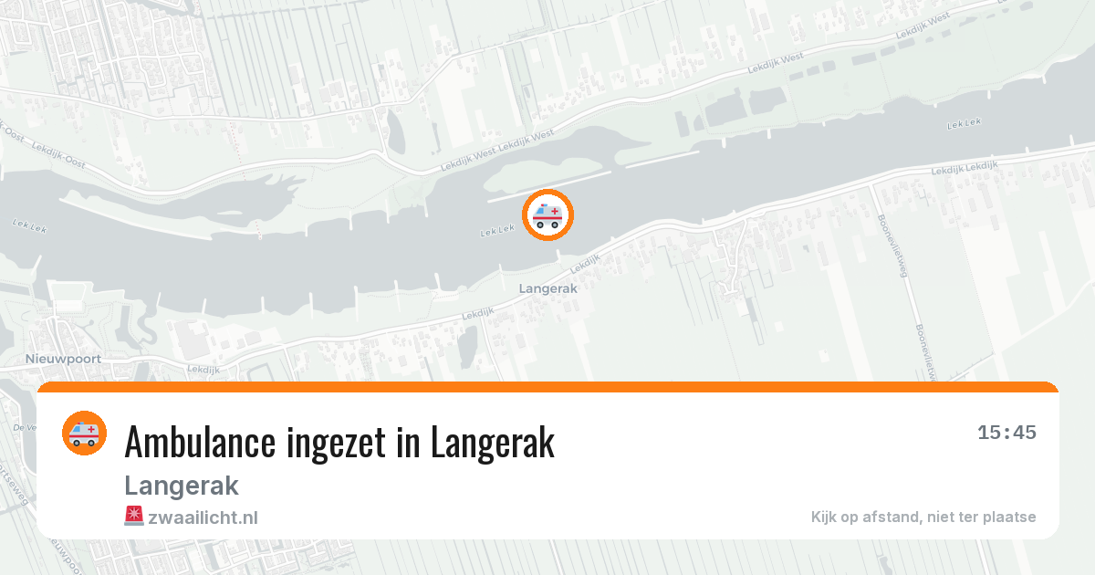 Ambulance ingezet in Langerak — 13 mei 2026