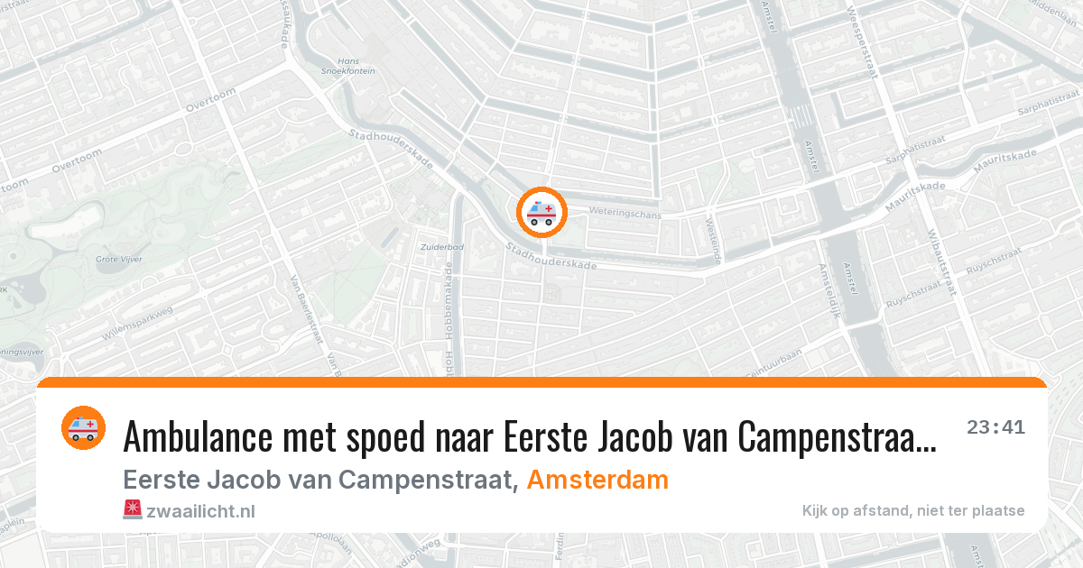 Ambulance met spoed naar Eerste Jacob van Campenstraat in Amsterdam — 25 mrt 2026
