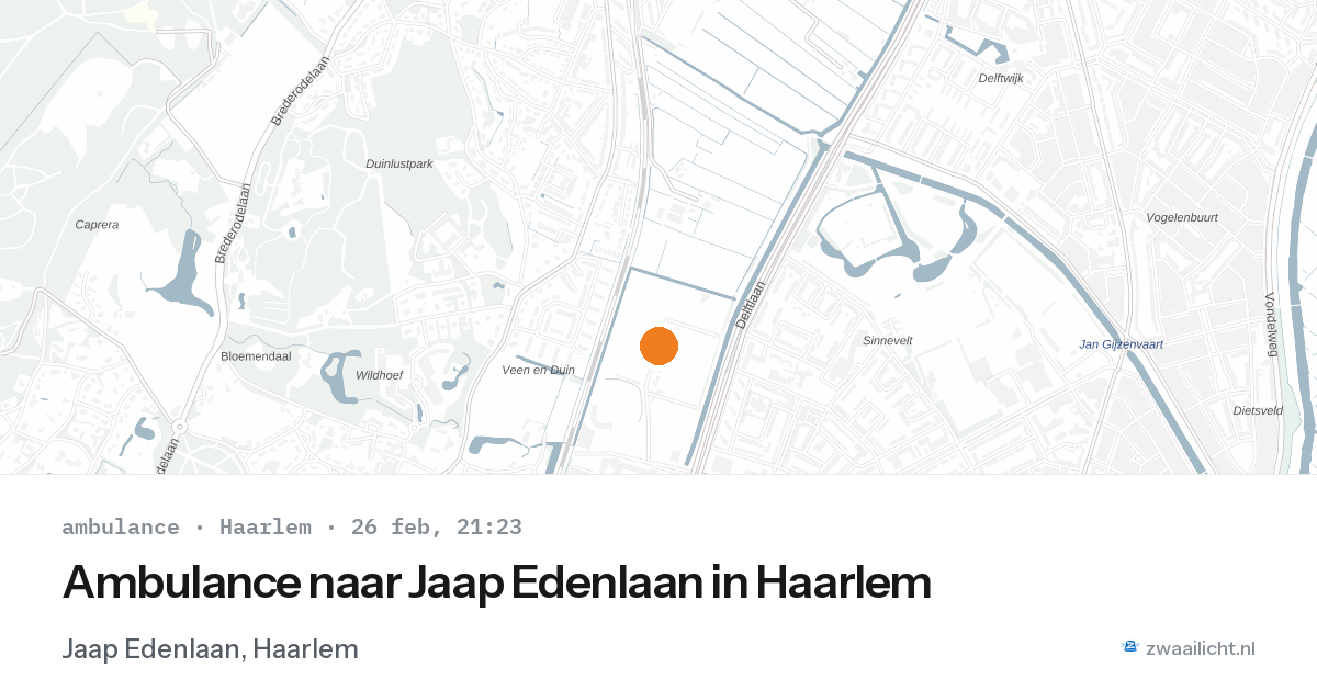 Ambulance naar Jaap Edenlaan in Haarlem — 26 feb 2026