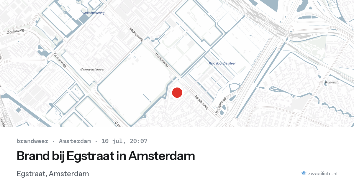Brand bij Egstraat in Amsterdam — 6 jul 2026