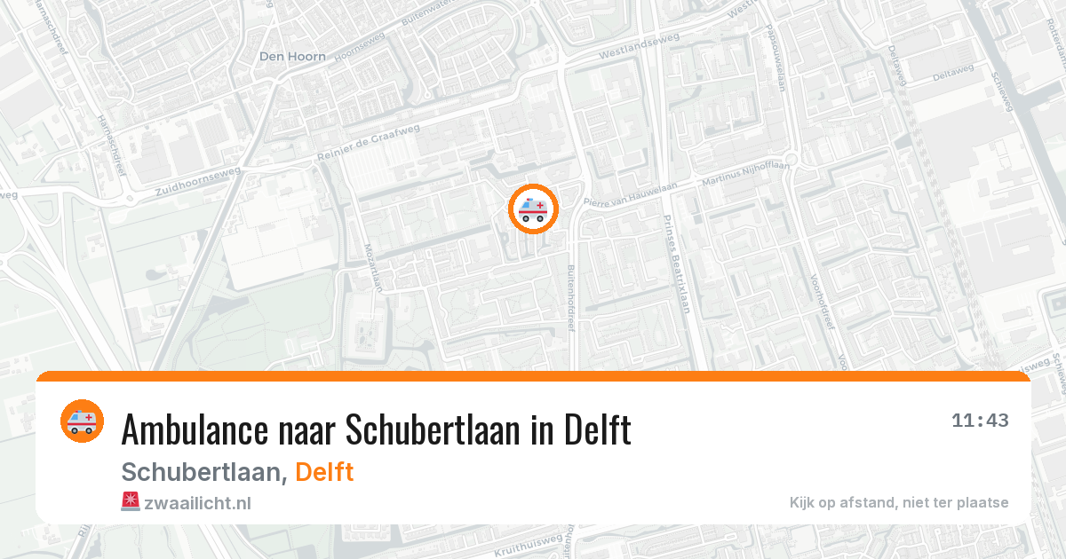 Ambulance naar Schubertlaan in Delft — 14 jun 2026