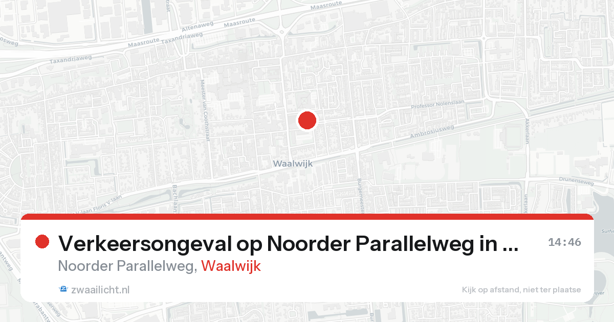 Verkeersongeval op Noorder Parallelweg in Waalwijk — 25 aug 2026