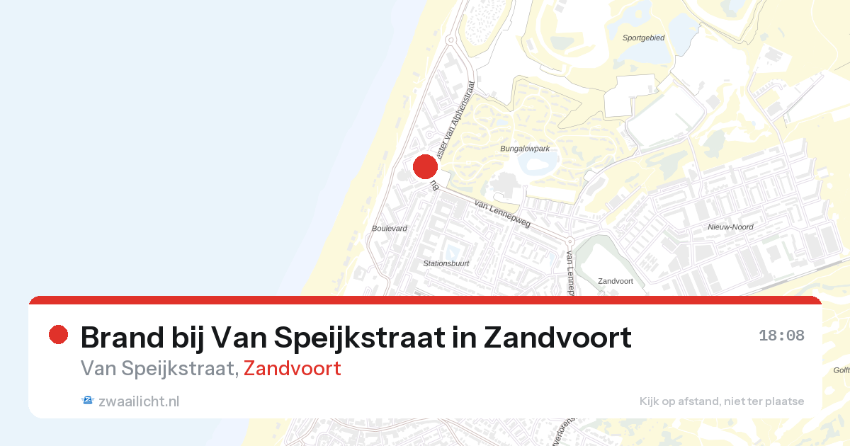 Brand bij Van Speijkstraat in Zandvoort — 27 aug 2026