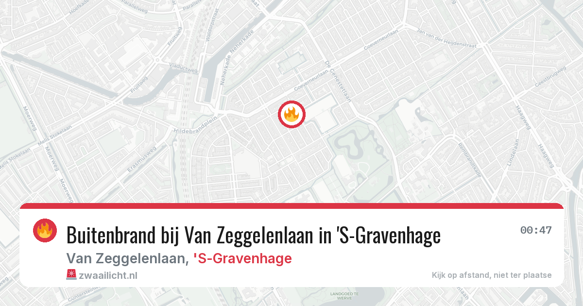 Buitenbrand bij Van Zeggelenlaan in 'S-Gravenhage — 4 jul 2026