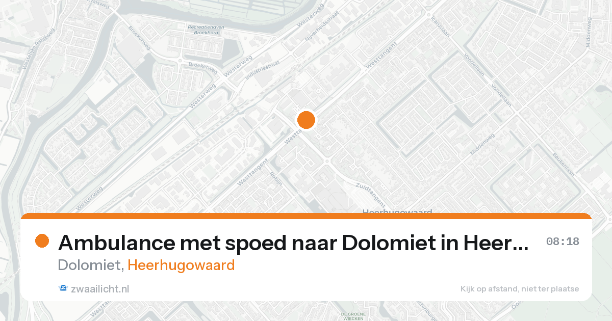 Ambulance met spoed naar Dolomiet in Heerhugowaard — 15 aug 2026
