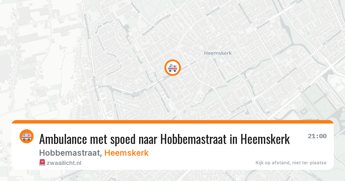 Ambulance met spoed naar Hobbemastraat in Heemskerk — 13 jul 2026
