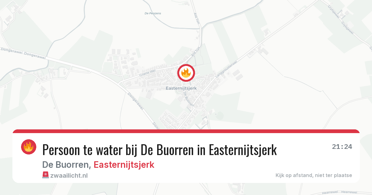 Persoon te water bij De Buorren in Easternijtsjerk — 4 mrt 2026