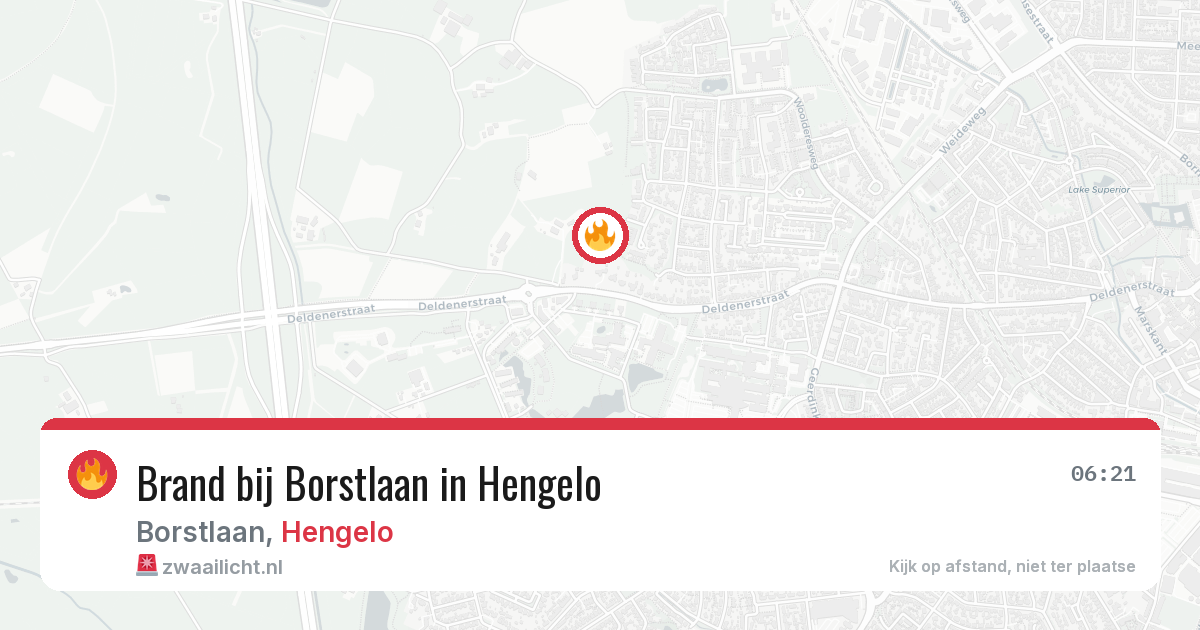 Brand bij Borstlaan in Hengelo — 21 jul 2026
