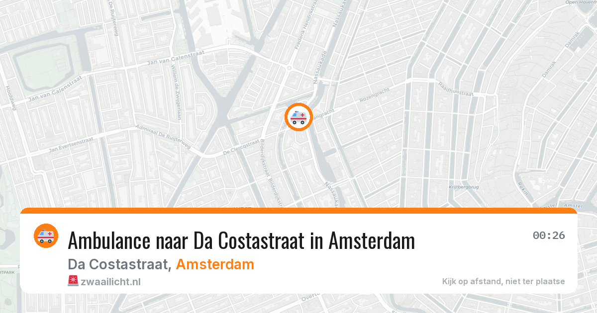 Ambulance naar Da Costastraat in Amsterdam — 23 jul 2026