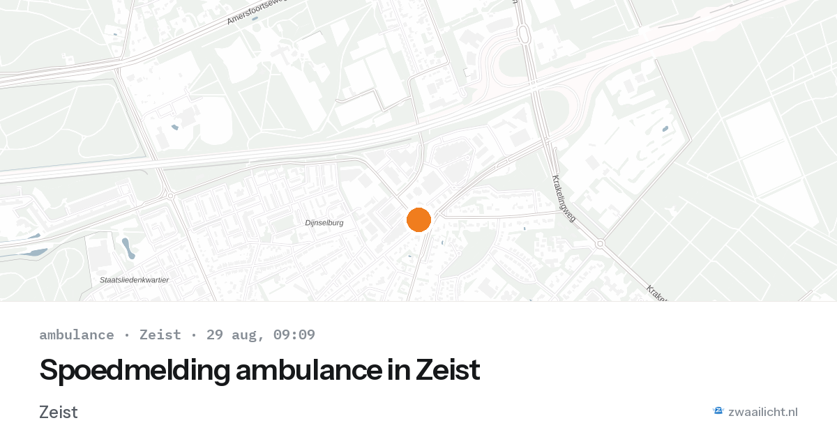 Spoedmelding ambulance in Zeist — 29 aug 2026