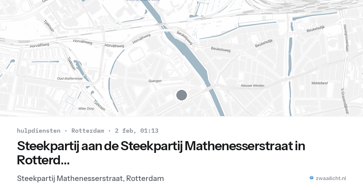 Steekpartij aan de Steekpartij Mathenesserstraat in Rotterdam — 2 feb 2026