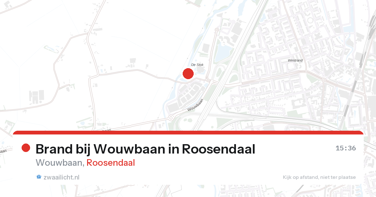 Brand bij Wouwbaan in Roosendaal — 15 jul 2026