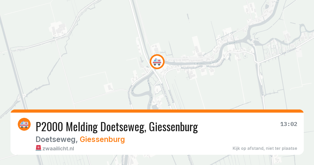 P2000 Melding Doetseweg, Giessenburg — 4 feb 2026