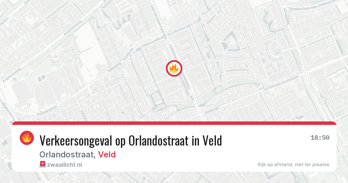 Verkeersongeval op Orlandostraat in Veld — 10 mei 2026