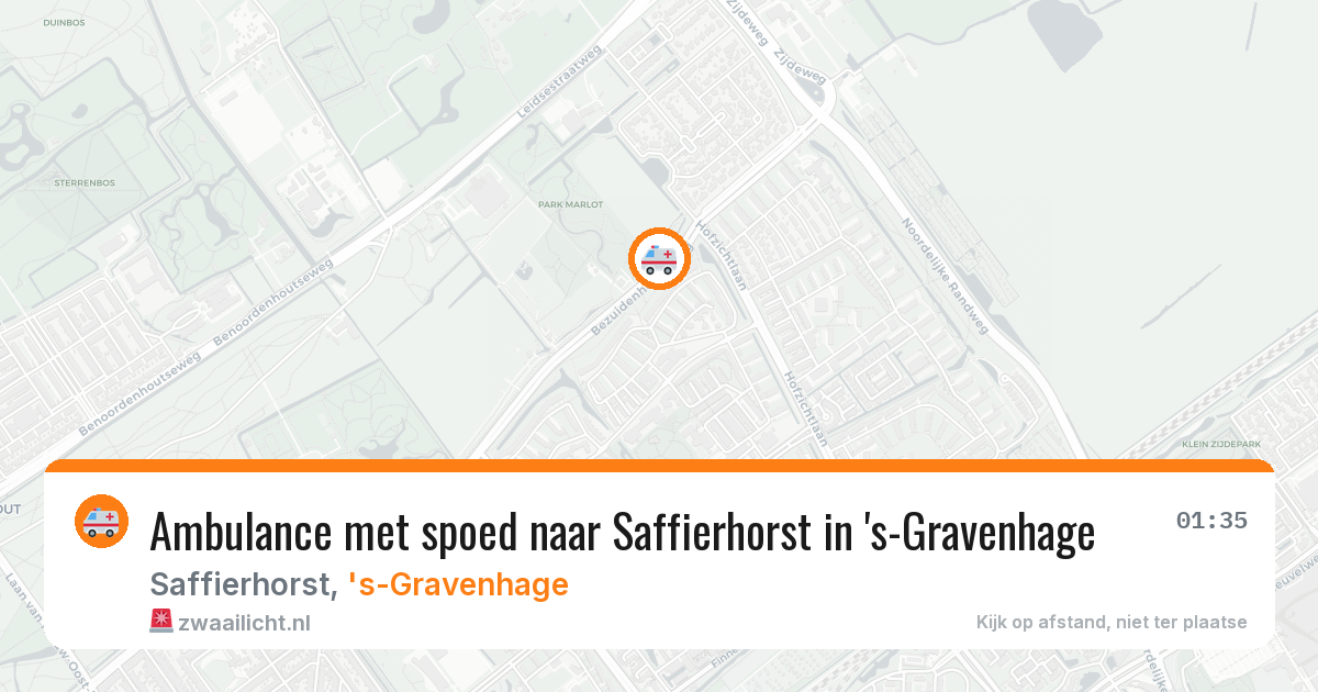 Ambulance met spoed naar Saffierhorst in 's-Gravenhage — 24 mei 2026