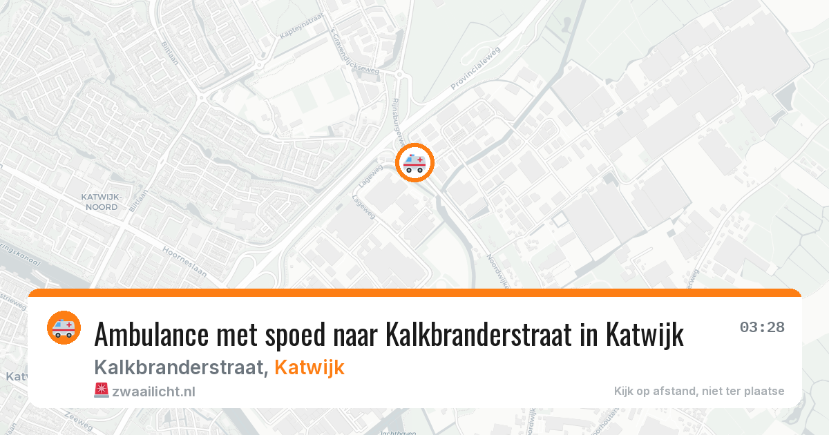 Ambulance met spoed naar Kalkbranderstraat in Katwijk — 28 jun 2026