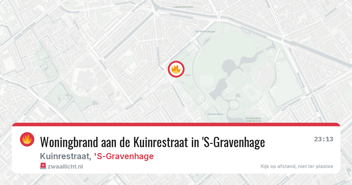 Woningbrand aan de Kuinrestraat in 'S-Gravenhage — 6 apr 2026