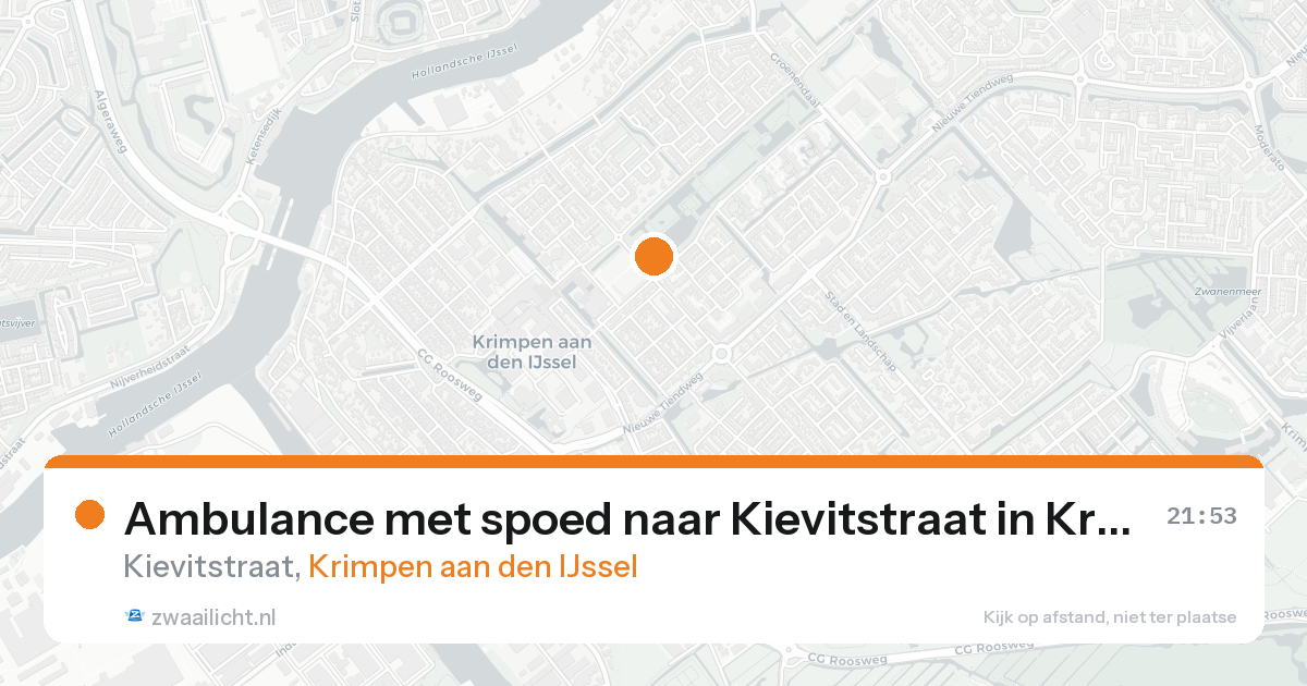 Ambulance met spoed naar Kievitstraat in Krimpen aan den IJssel — 23 aug 2026