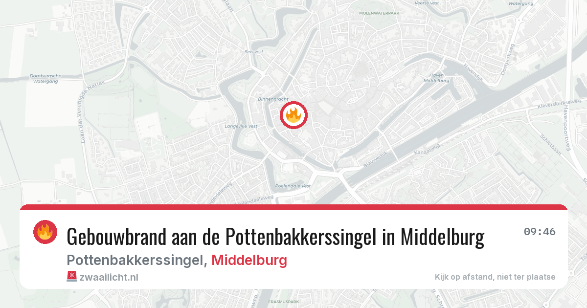 Gebouwbrand aan de Pottenbakkerssingel in Middelburg — 2 jun 2026