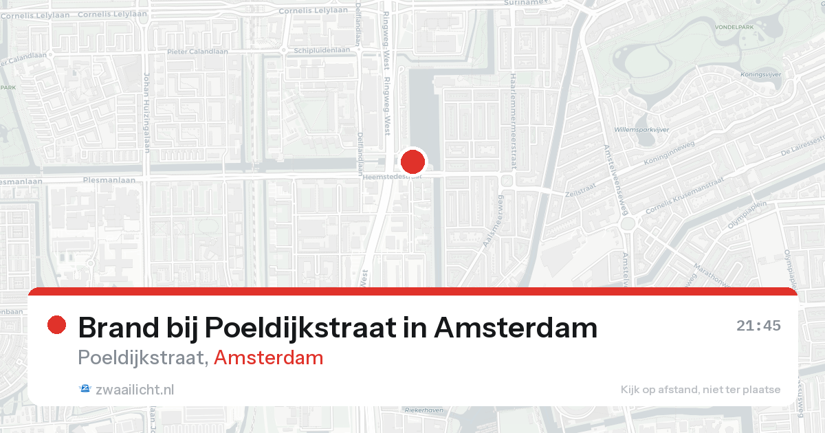 Brand bij Poeldijkstraat in Amsterdam — 30 mei 2026