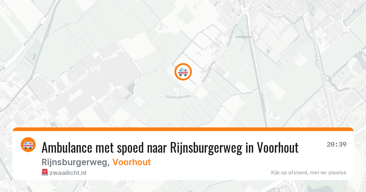 Ambulance met spoed naar Rijnsburgerweg in Voorhout — 12 aug 2026