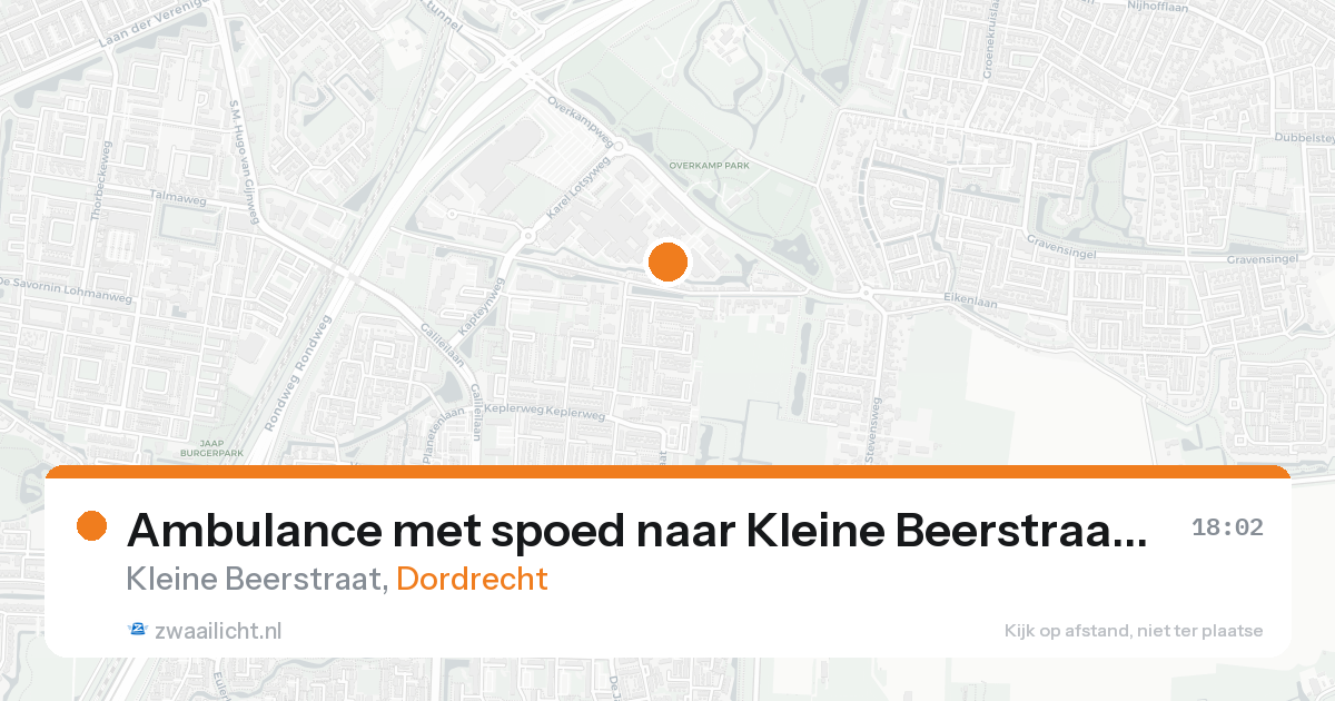 Ambulance met spoed naar Kleine Beerstraat in Dordrecht — 16 aug 2026