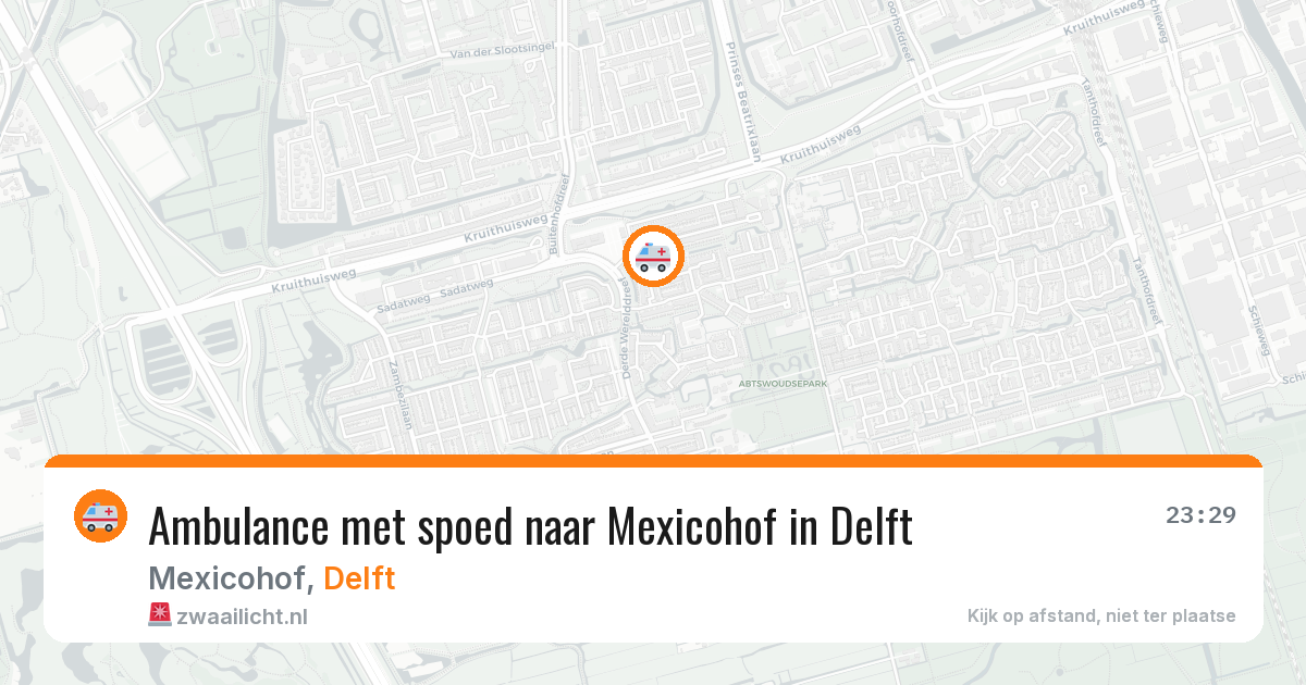 Ambulance met spoed naar Mexicohof in Delft — 24 jul 2026