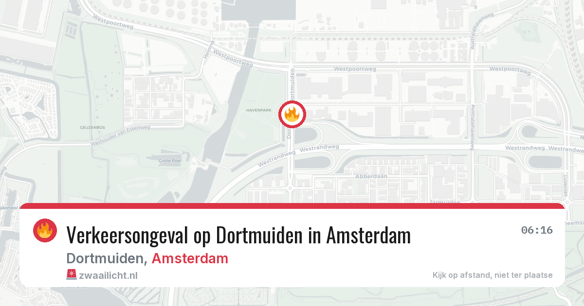Verkeersongeval op Dortmuiden in Amsterdam — 22 jul 2026